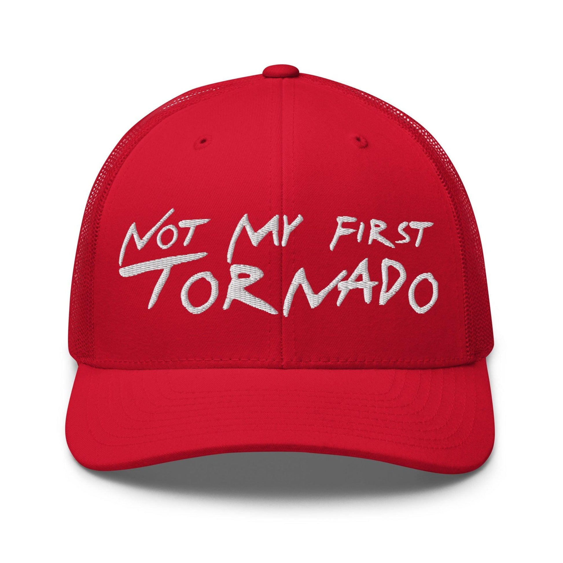 Not My First Tornado Retro Trucker Hat - Red - Headwear