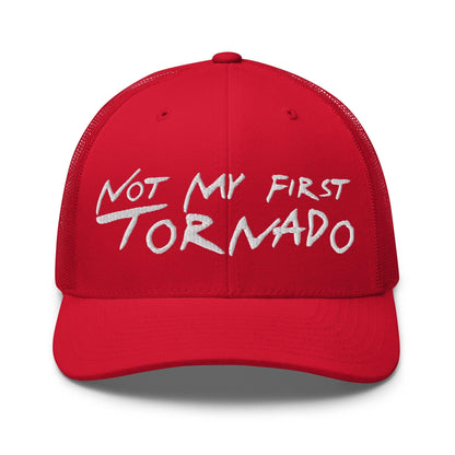 Not My First Tornado Retro Trucker Hat - Red - Headwear
