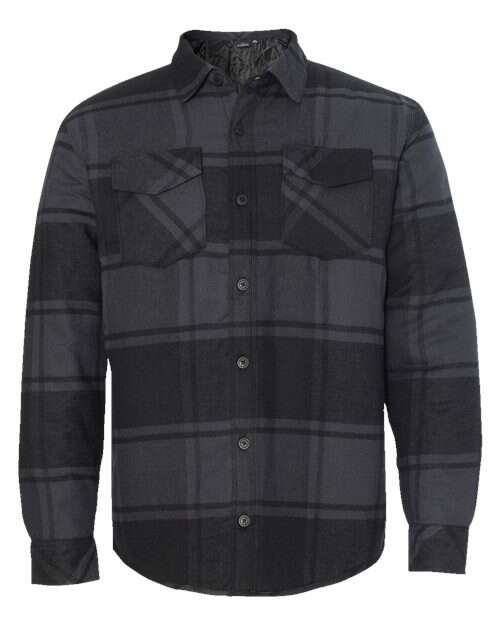 Flannel quilted shirt jacket: level up your custom apparel! Product code