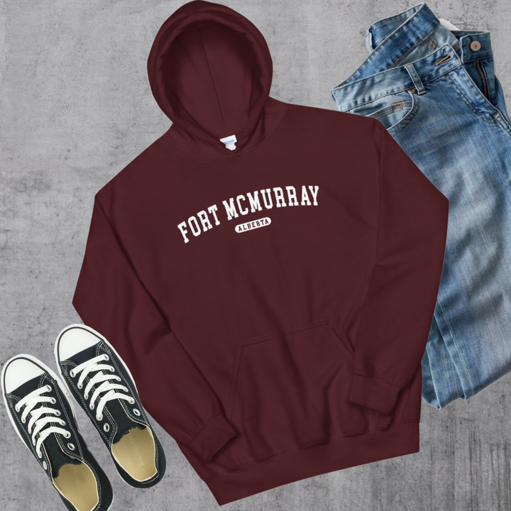 Fort McMurray AB College Hoodie - Maroon / S