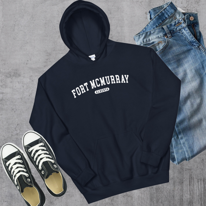 Fort McMurray AB College Hoodie - Navy / S