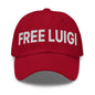 Free Luigi Mangione Embroidered Dad Hat - Cranberry - Headwear