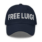 Free Luigi Mangione Embroidered Dad Hat - Navy - Headwear