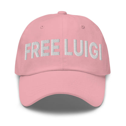 Free Luigi Mangione Embroidered Dad Hat - Pink - Headwear