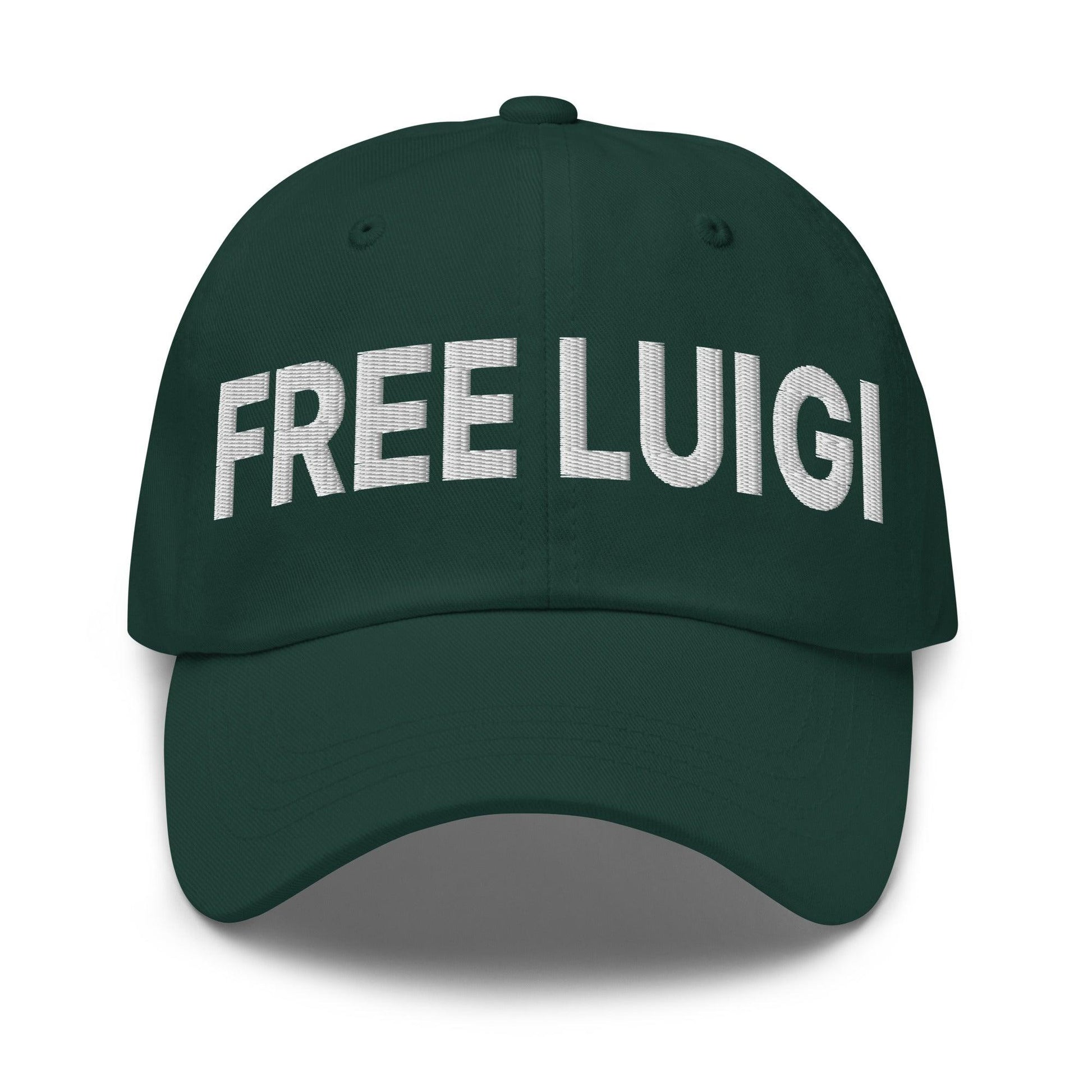 Free Luigi Mangione Embroidered Dad Hat - Spruce - Headwear