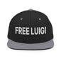 Free Luigi Mangione Embroidered Flat Bill Brim Snapback Hat - Black/ Silver - Headwear
