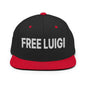 Free Luigi Mangione Embroidered Flat Bill Brim Snapback Hat - Black/ Red - Headwear