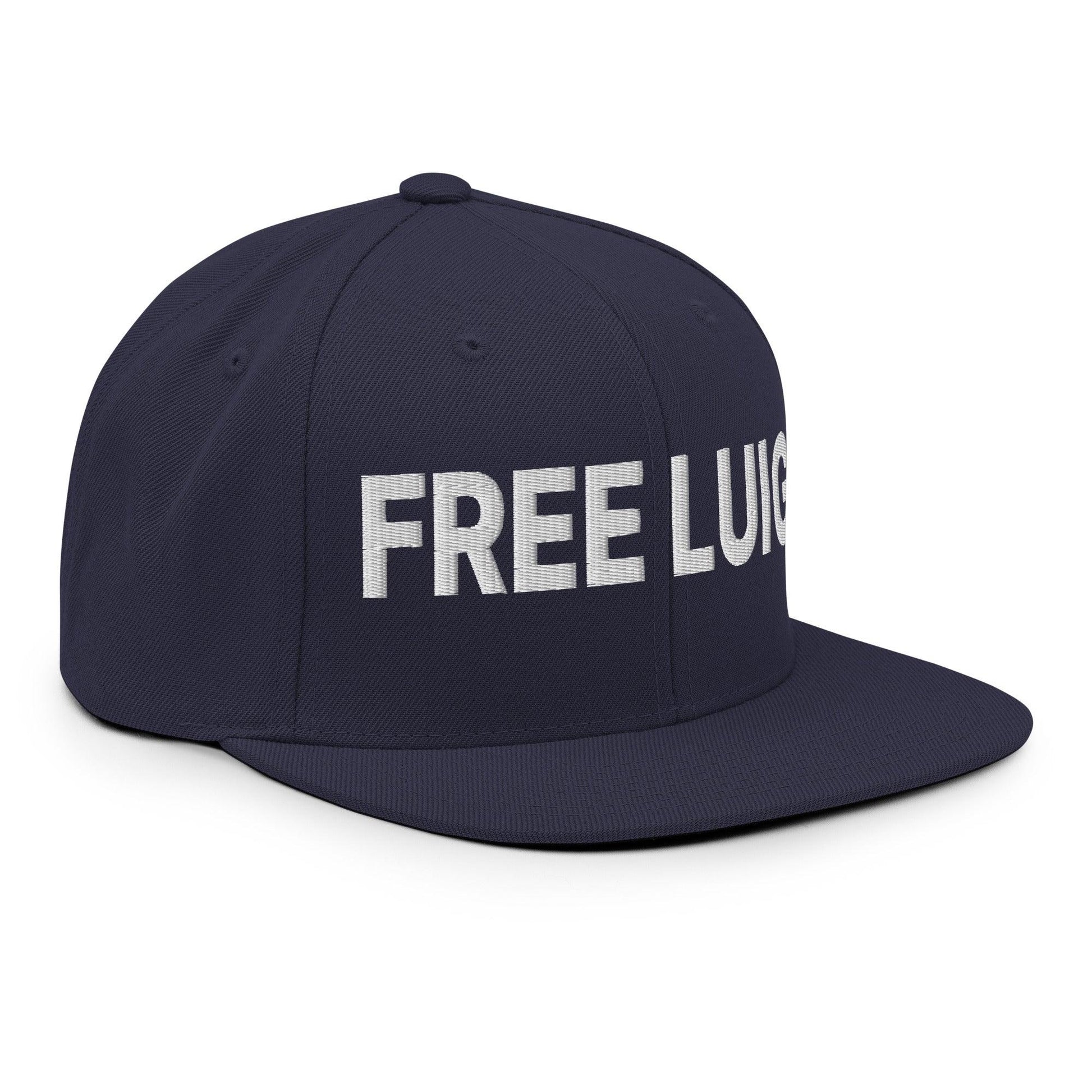 Free Luigi Mangione Embroidered Flat Bill Brim Snapback Hat - Headwear
