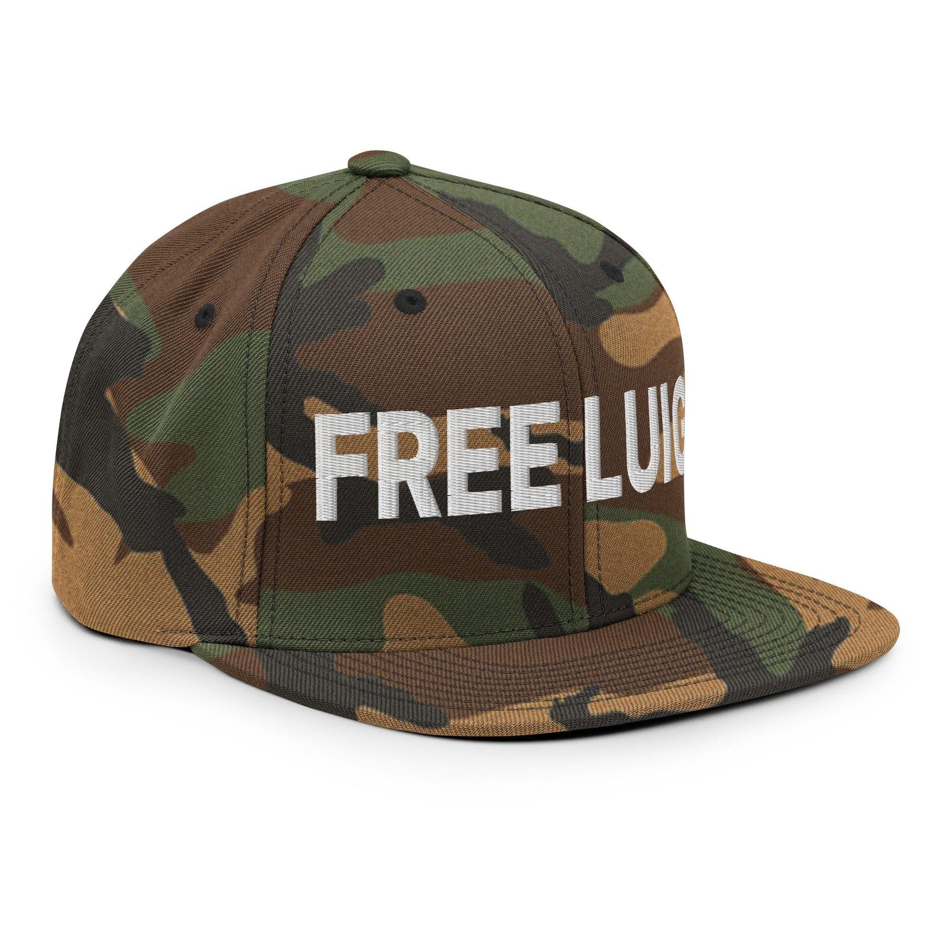 Free Luigi Mangione Embroidered Flat Bill Brim Snapback Hat - Headwear