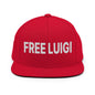 Free Luigi Mangione Embroidered Flat Bill Brim Snapback Hat - Red - Headwear