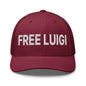 Free Luigi Mangione Embroidered Mesh Trucker Hat - Cranberry - Headwear