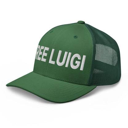 Free Luigi Mangione Embroidered Mesh Trucker Hat - Headwear