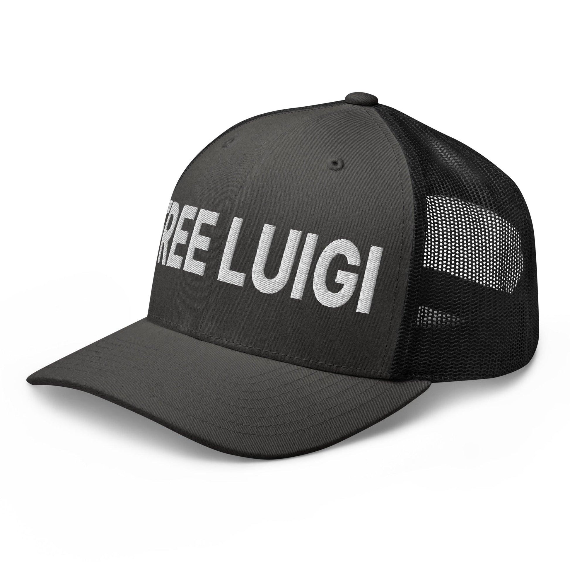 Free Luigi Mangione Embroidered Mesh Trucker Hat - Headwear