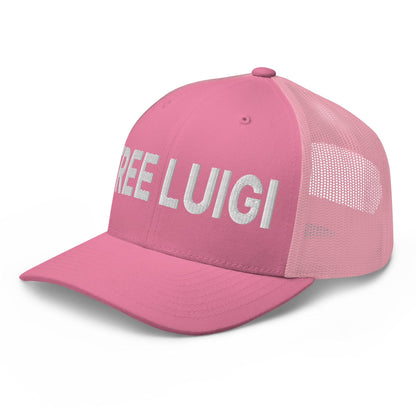 Free Luigi Mangione Embroidered Mesh Trucker Hat - Headwear