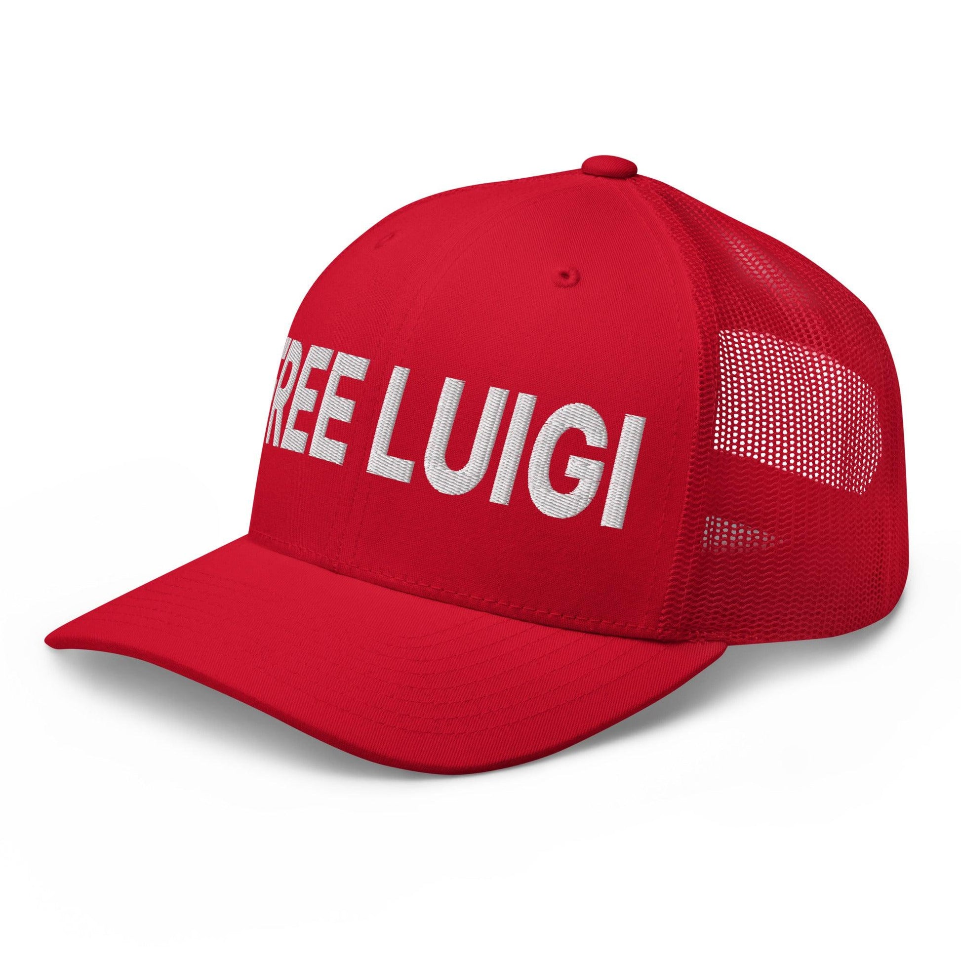 Free Luigi Mangione Embroidered Mesh Trucker Hat - Headwear