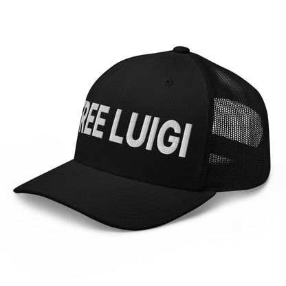 Free Luigi Mangione Embroidered Mesh Trucker Hat - Headwear