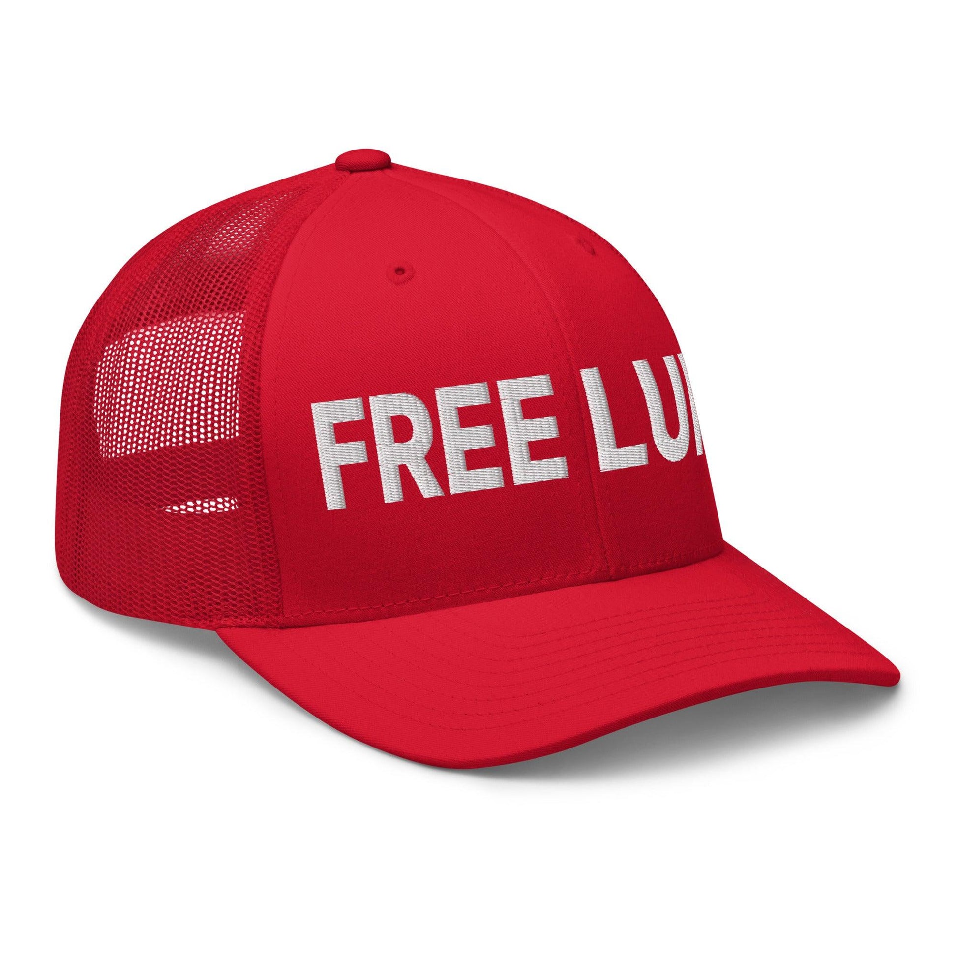 Free Luigi Mangione Embroidered Mesh Trucker Hat - Headwear