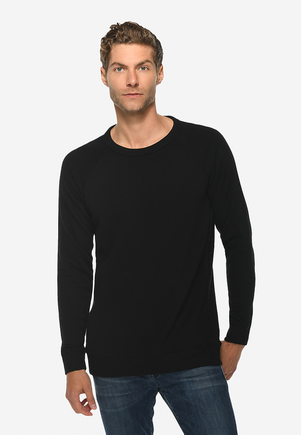 French Terry Raglan Crewneck - LS13004 - Black / XS - Crewneck