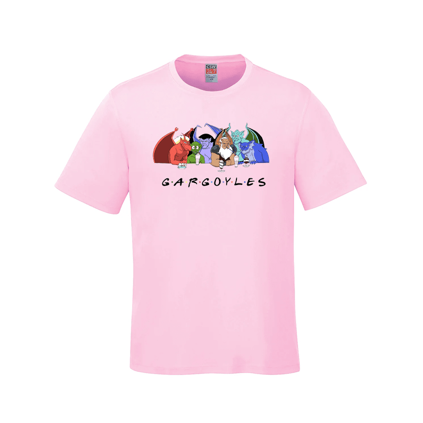 Gargoyles x Friends Mashup T-Shirt - Youth / Pink / Small - T-Shirt