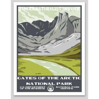 Gates of the Arctic National Park WPA Sticker Large - sticker