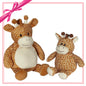 Two stuffed giraffe toys from Gerry Giraffe Buddy Mini Plush Gift Set with custom apparel
