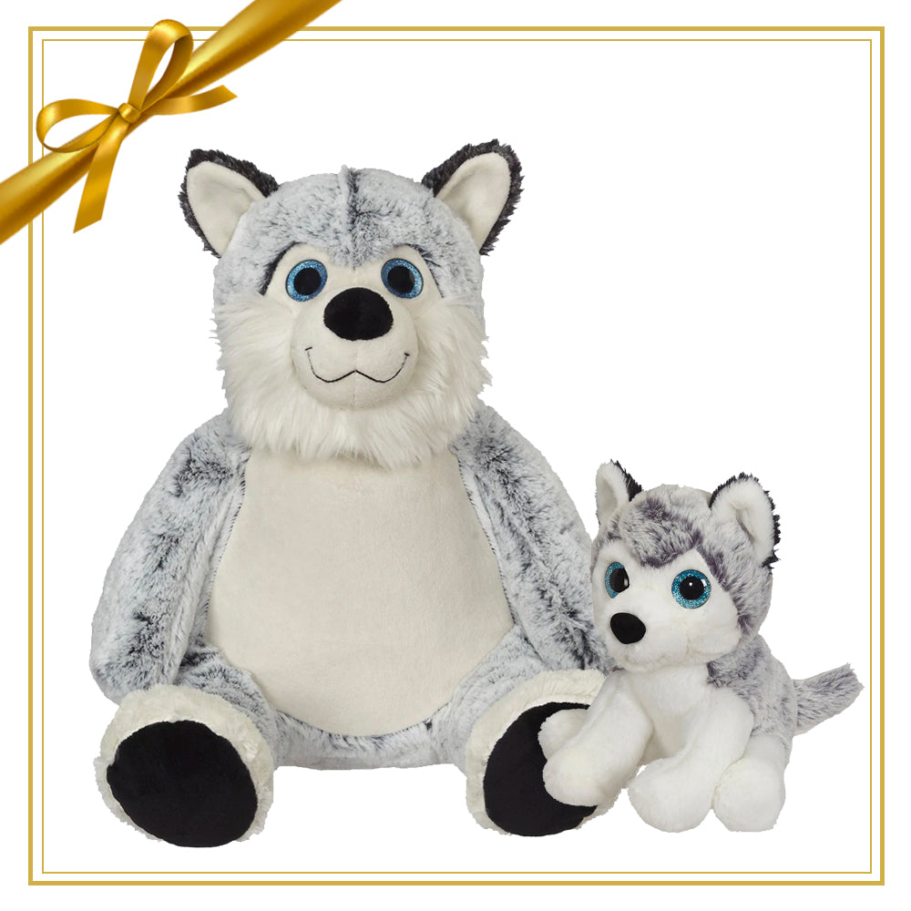 Gift Set - Horatio Husky Buddy & Mini Plush - grey - Embroider Buddy®