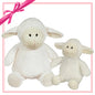 Two plush lamb toys from Lambton Lamb Buddy Gift Set featuring mini plush and custom apparel