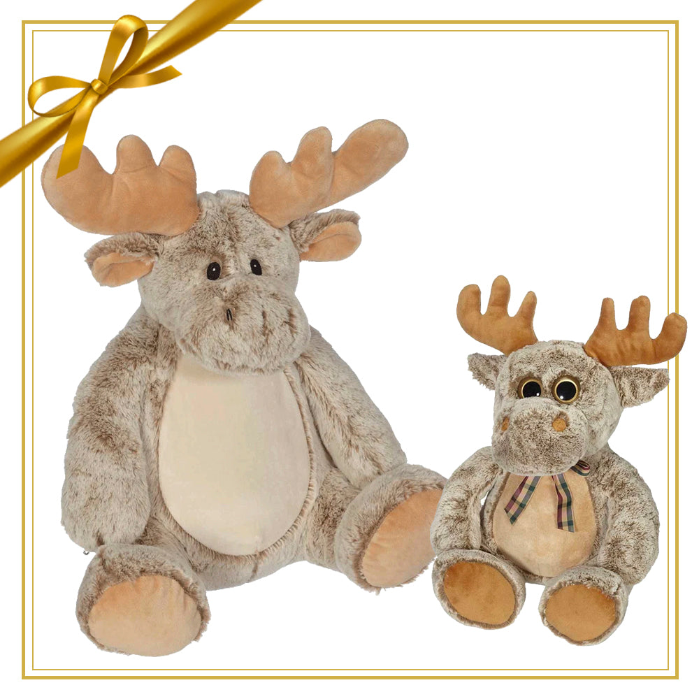 Two plush moose toys from the Mason Moose Buddy & Mini Plush Gift Set