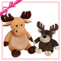 Two plush moose toys from Mikey Moose Buddy mini plush gift set, ideal for custom apparel enthusiasts