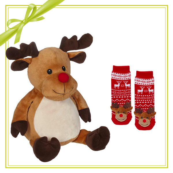 Gift Set - Randy Reindeer Buddy & Socks - Embroider Buddy®