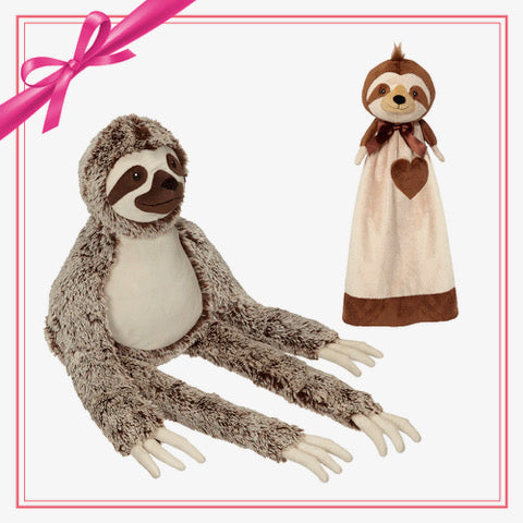 Gift Set - Silvano Long Leg Sloth Buddy & Blankey - Embroider Buddy®