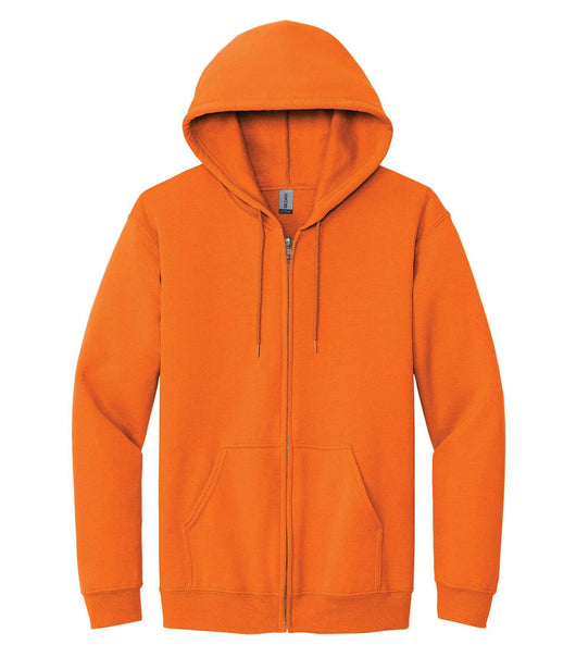 Gildan HEAVY BLEND FULL ZIP HOODED 1860 - Safety Orange / S - Fleece
