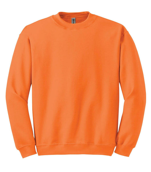 Gildan HEAVYBLEND CREWNECK SWEATSHIRT 1801 - Safety Orange / S - Fleece
