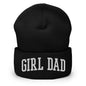 Girl Dad Varsity Letterman Block Embroidered Knit Cuffed Beanie - Black