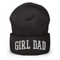 Girl Dad Varsity Letterman Block Embroidered Knit Cuffed Beanie - Dark Grey