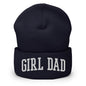 Girl Dad Varsity Letterman Block Embroidered Knit Cuffed Beanie - Navy