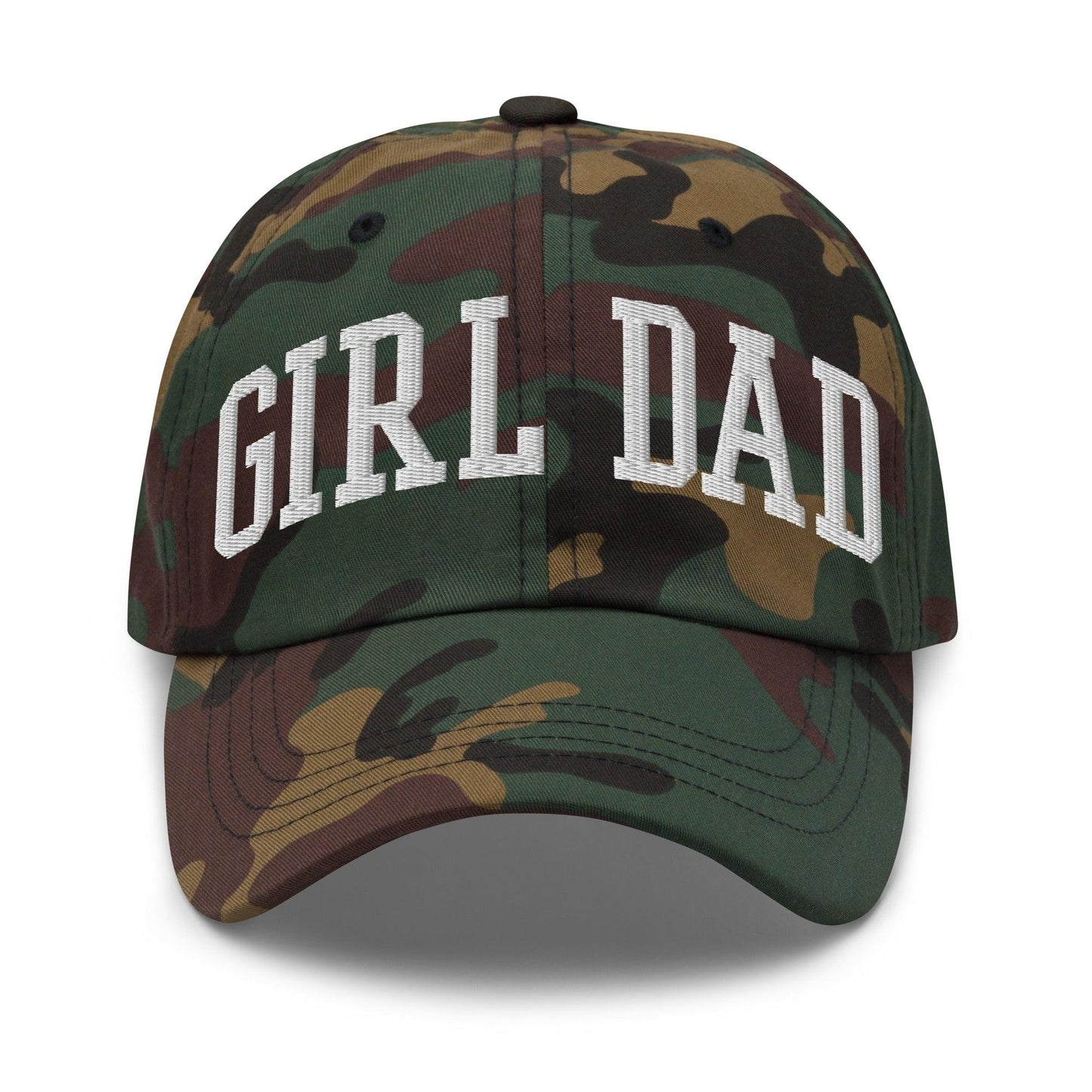 Girl Dad Varsity Letterman Embroidered Hat - Green Camo