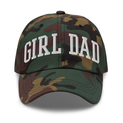 Girl Dad Varsity Letterman Embroidered Hat - Green Camo