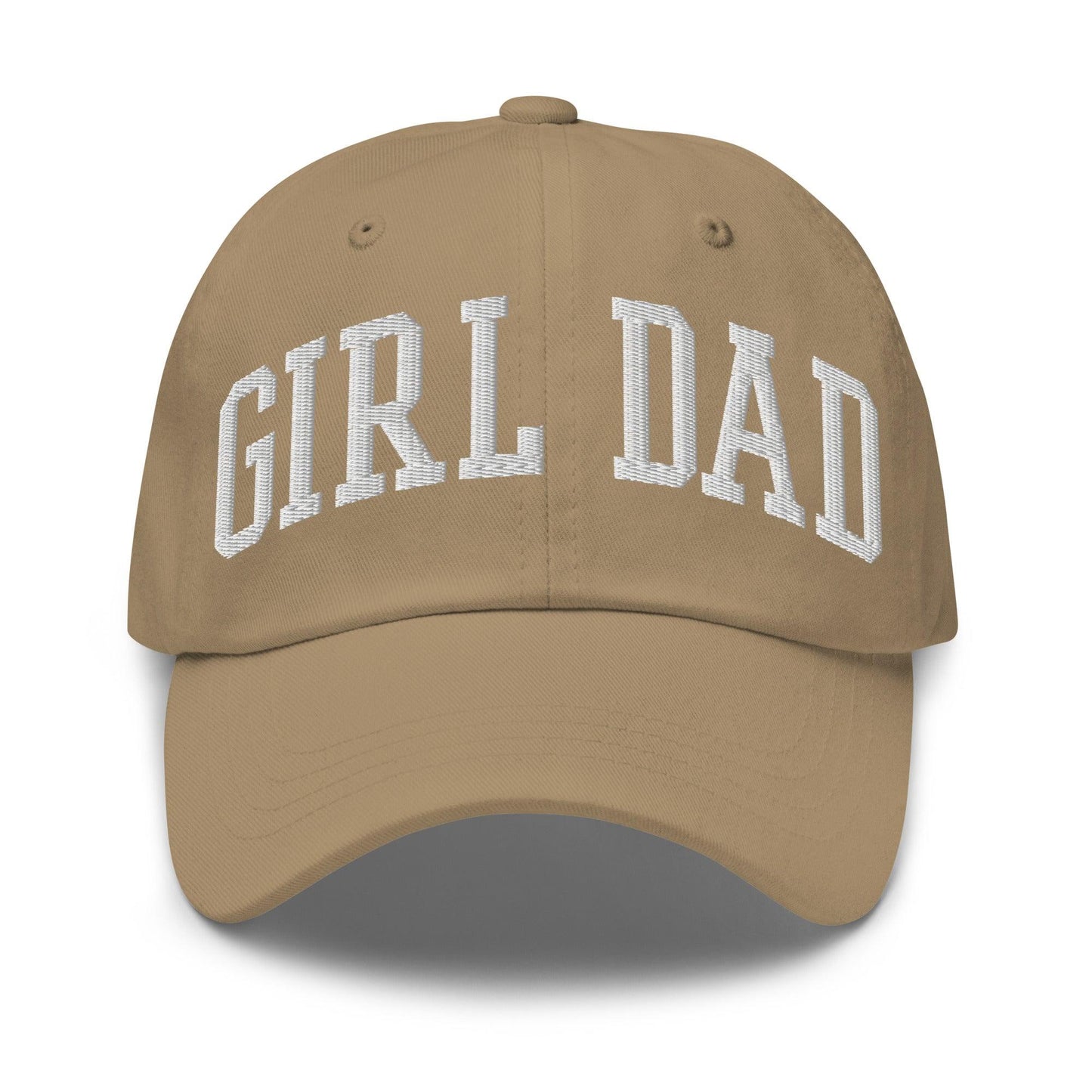 Girl Dad Varsity Letterman Embroidered Hat - Khaki