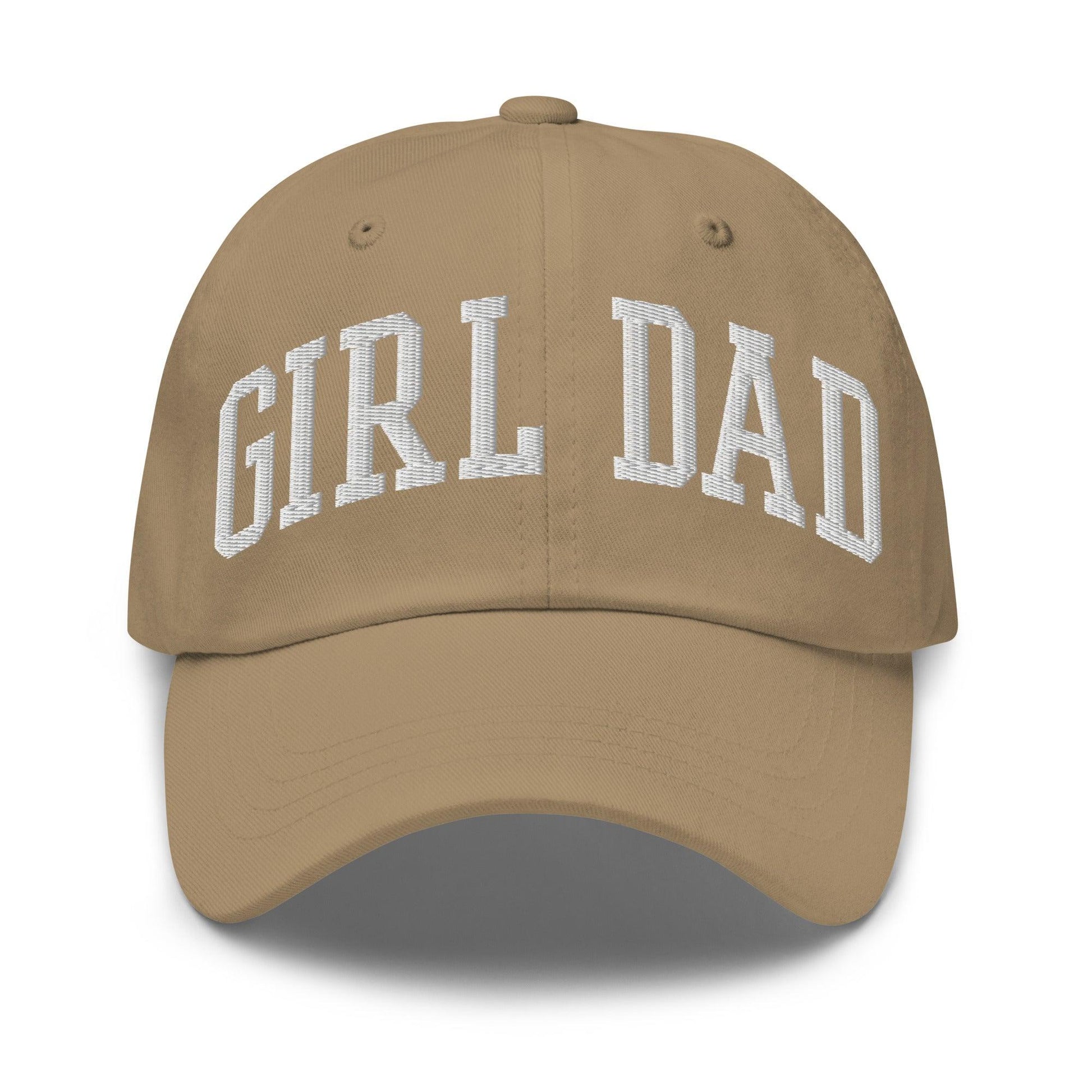 Girl Dad Varsity Letterman Embroidered Hat - Khaki