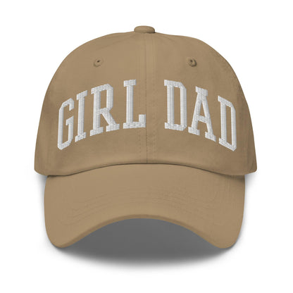 Girl Dad Varsity Letterman Embroidered Hat - Khaki