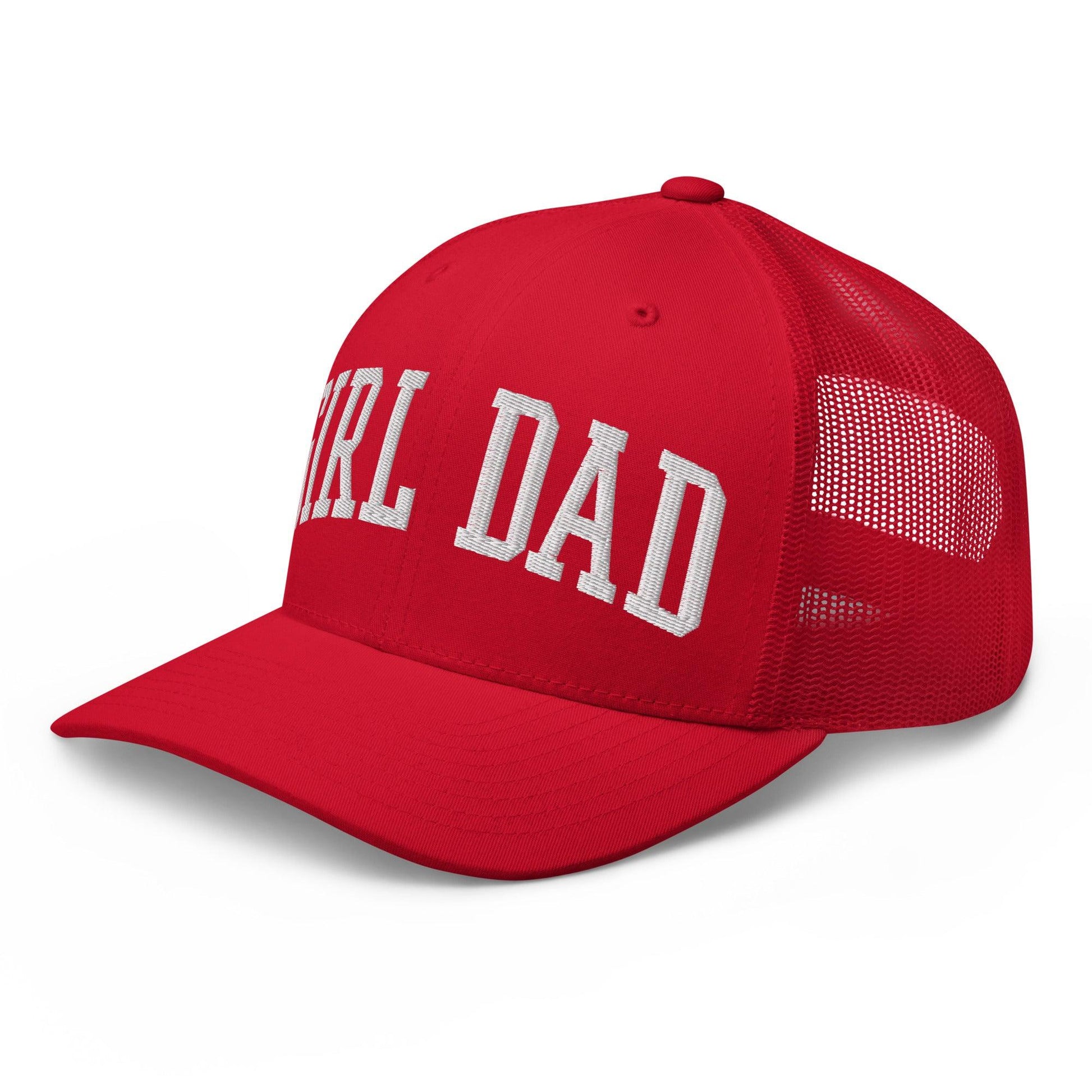 Girl Dad Varsity Letterman Embroidered Mesh Trucker Hat