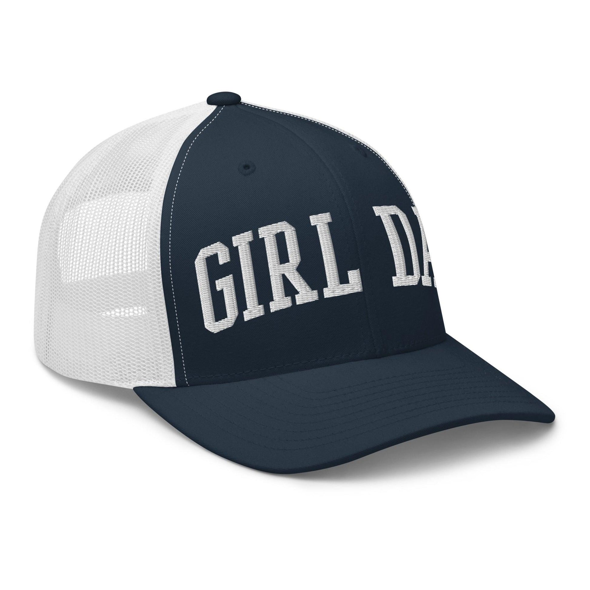 Girl Dad Varsity Letterman Embroidered Mesh Trucker Hat