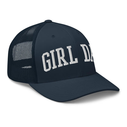 Girl Dad Varsity Letterman Embroidered Mesh Trucker Hat