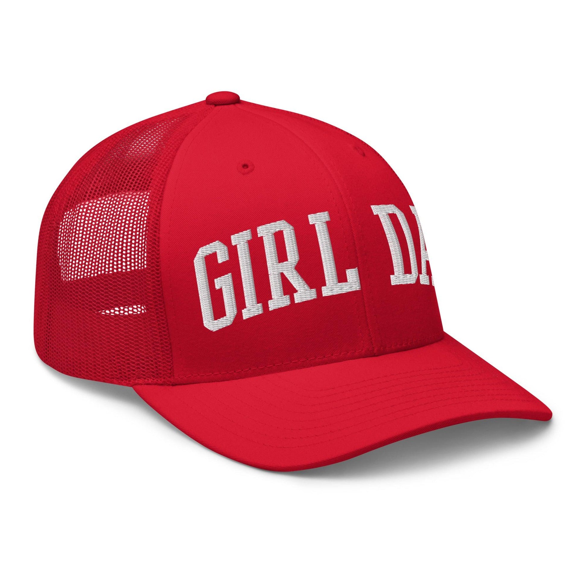 Girl Dad Varsity Letterman Embroidered Mesh Trucker Hat