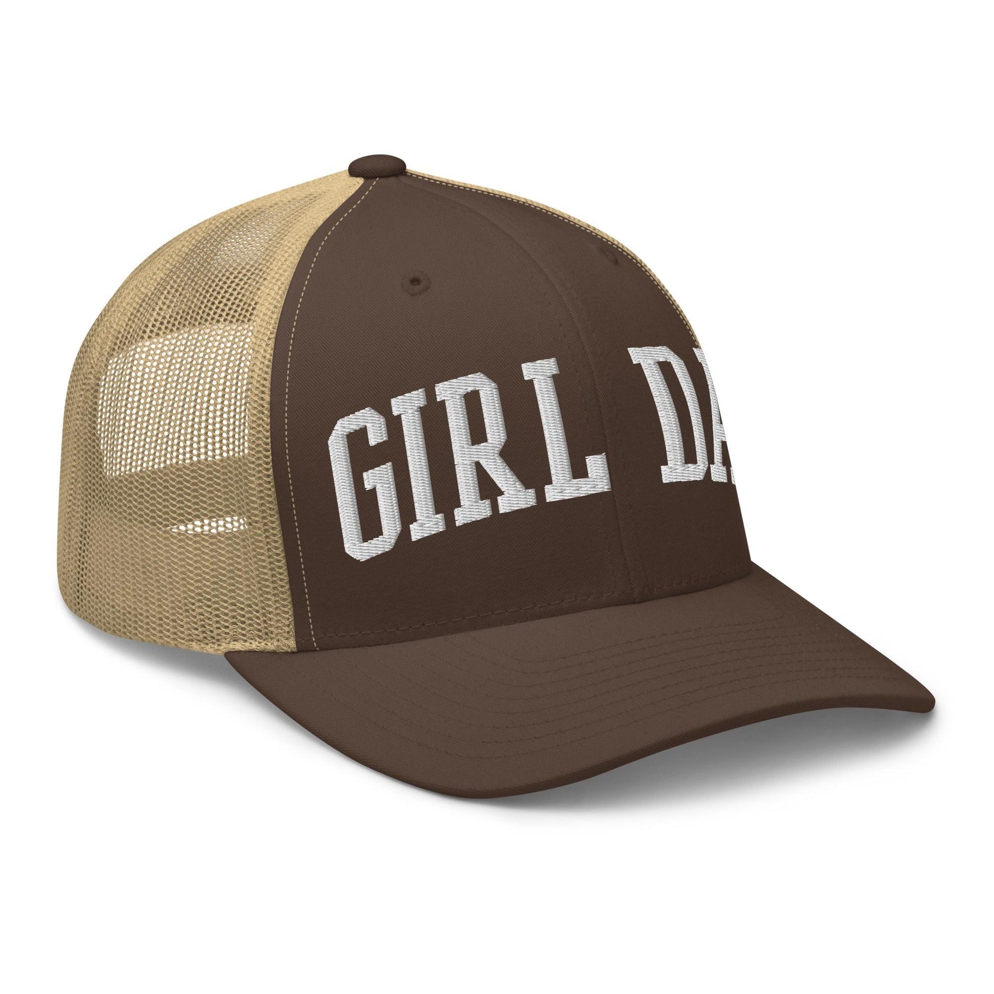 Girl Dad Varsity Letterman Embroidered Mesh Trucker Hat