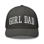 Girl Dad Varsity Letterman Embroidered Mesh Trucker Hat - Charcoal