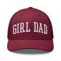 Girl Dad Varsity Letterman Embroidered Mesh Trucker Hat - Cranberry