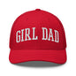 Girl Dad Varsity Letterman Embroidered Mesh Trucker Hat - Red