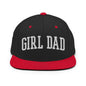 Girl Dad Varsity Letterman Flat Bill Brim Snapback Hat - Black/ Red